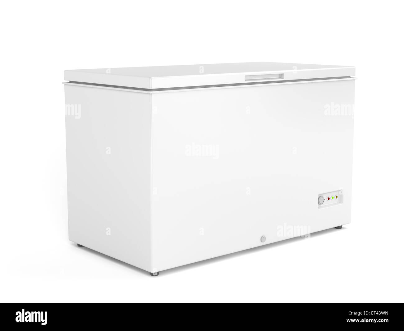 Chest freezer on white background Stock Photo