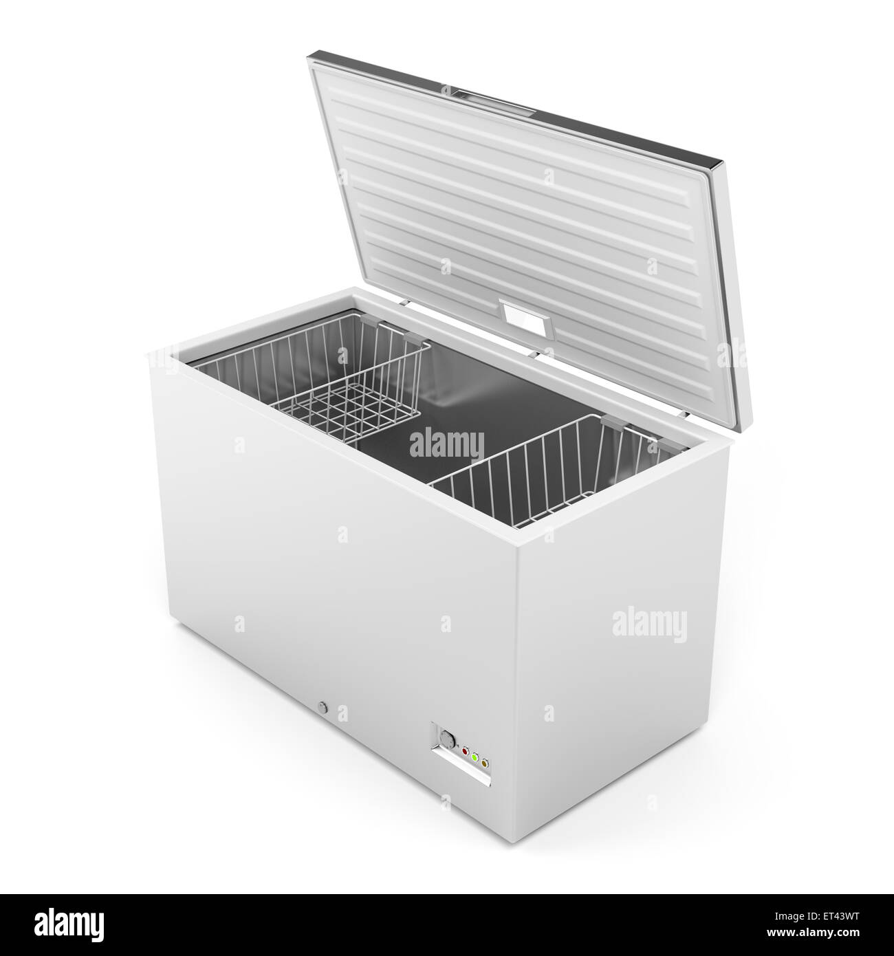 Silver freezer on white background Stock Photo