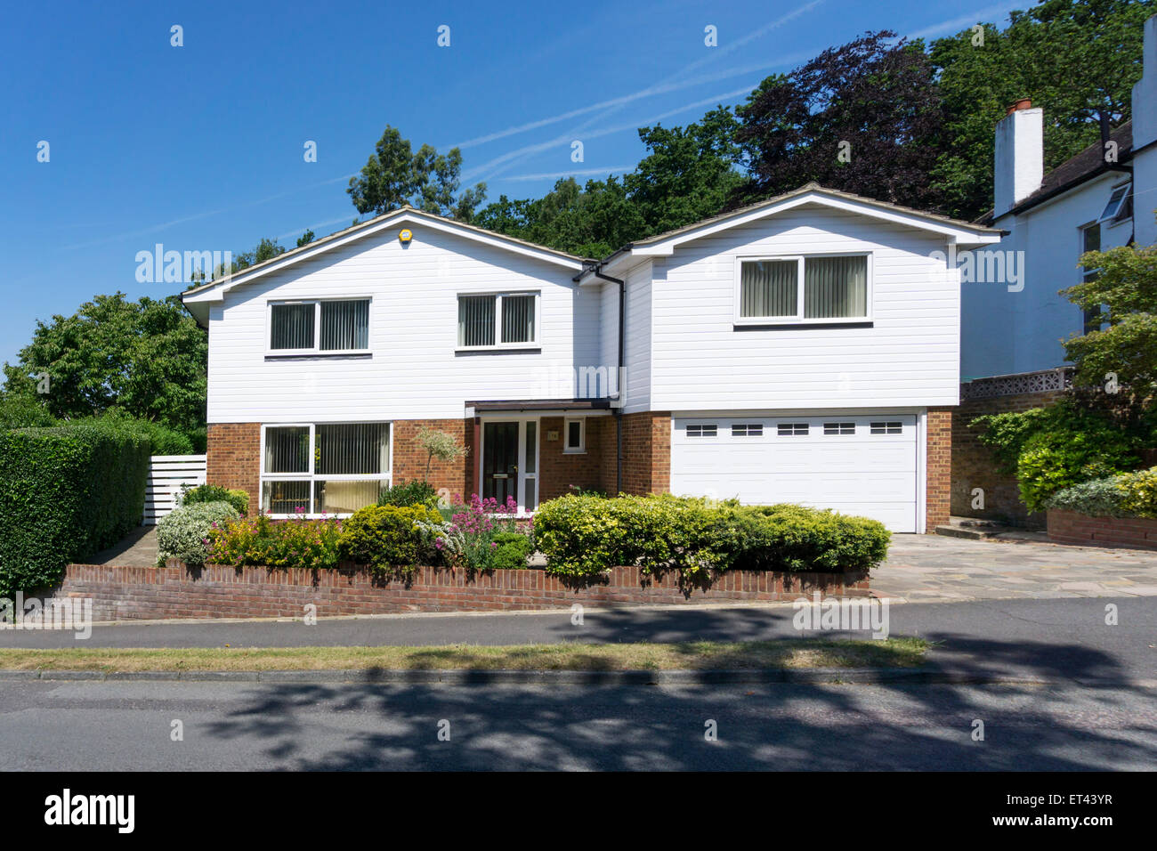 Modern, detached house in Bromley, South London with integral double-garage. Stock Photo