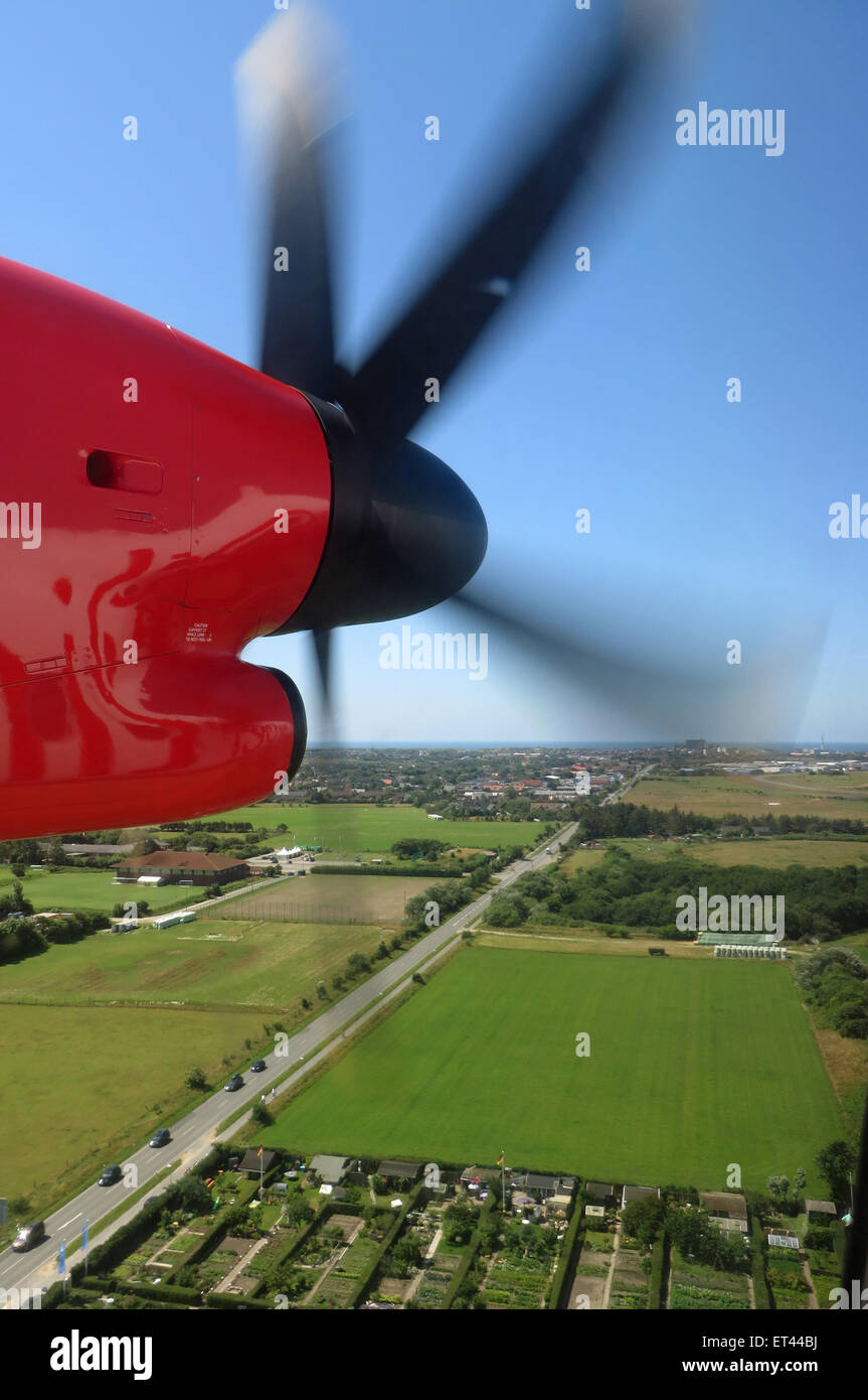 Sylt, Germany, view from an airplane during the landing approach on Sylt Stock Photo