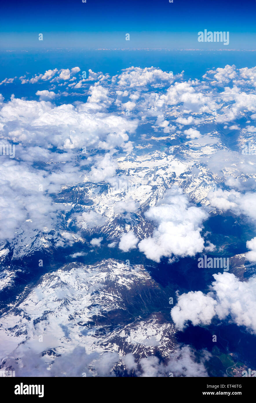 Aerial image of the French Alps Stock Photo