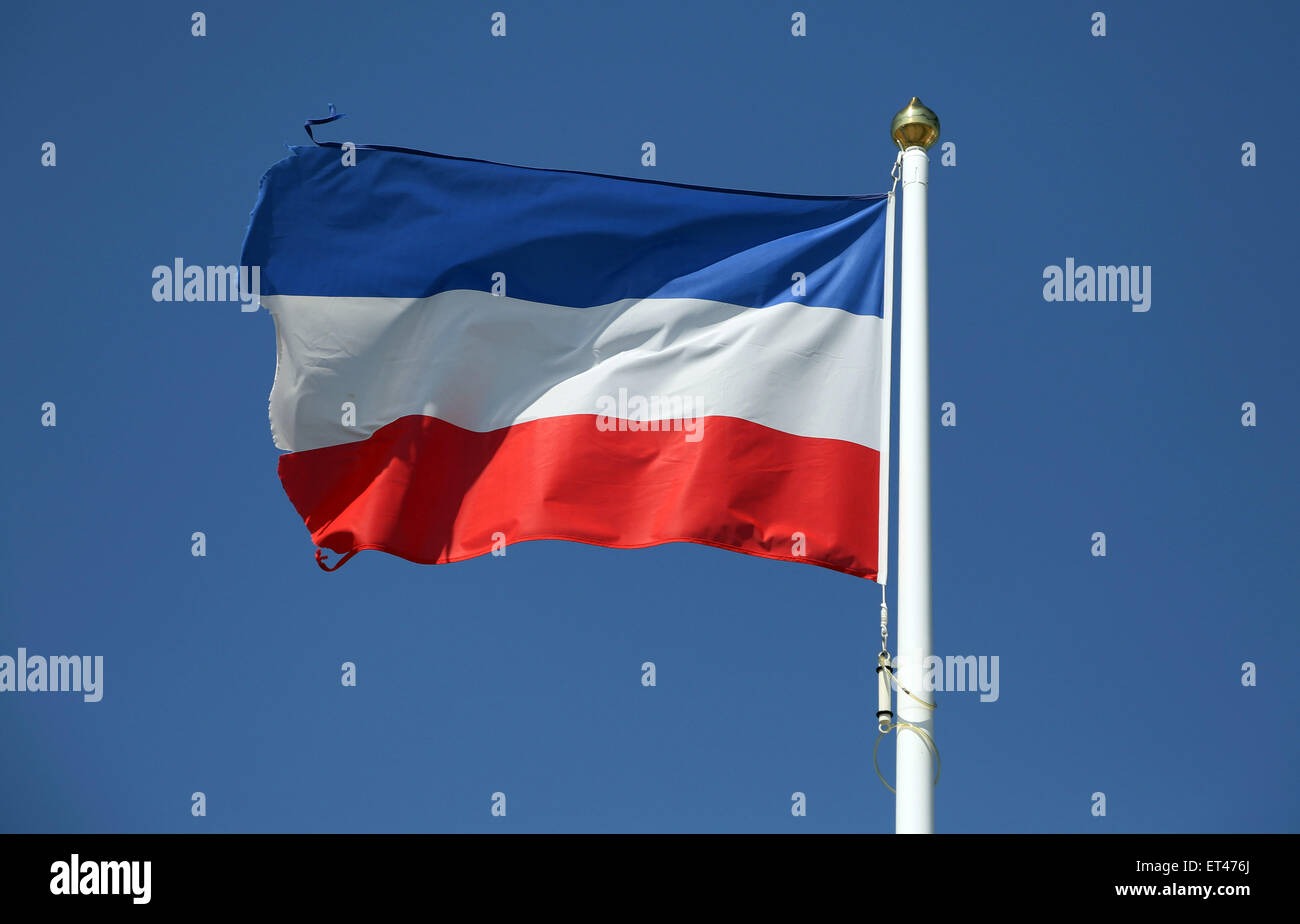 List, Germany, flag of Schleswig-Holstein Stock Photo