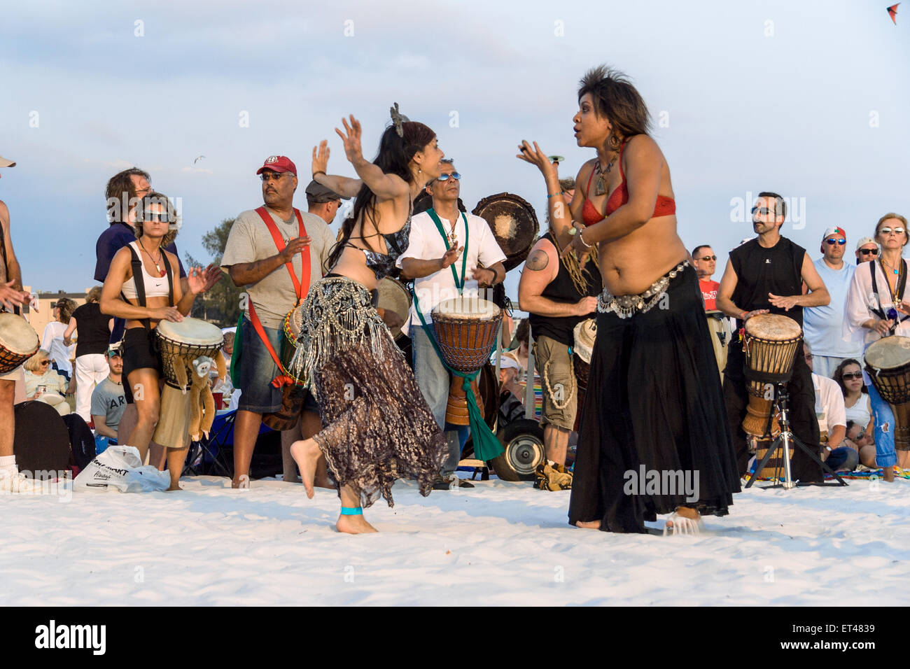 Dancers at the Siesta Key Florida drum circle Stock Photo Alamy