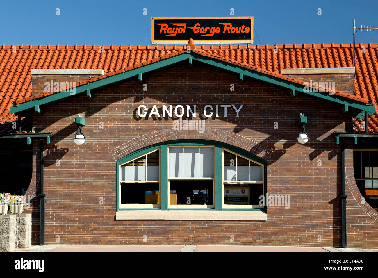 Santa Fe Depot, home of Royal Gorge Route Railroad, Canon City, Colorado USA Stock Photo
