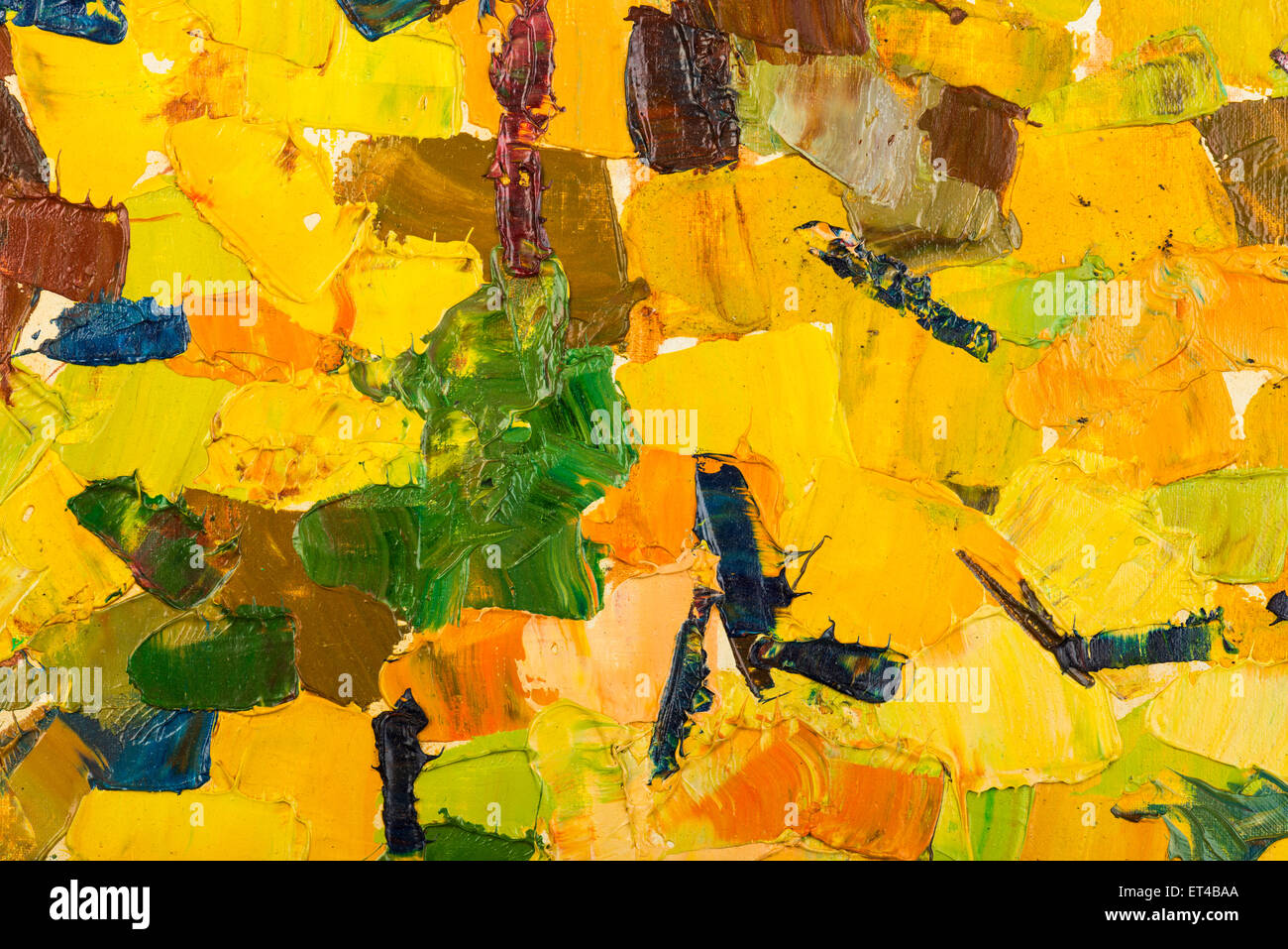 Abstract yellow oil painting on canvas Stock Photo - Alamy