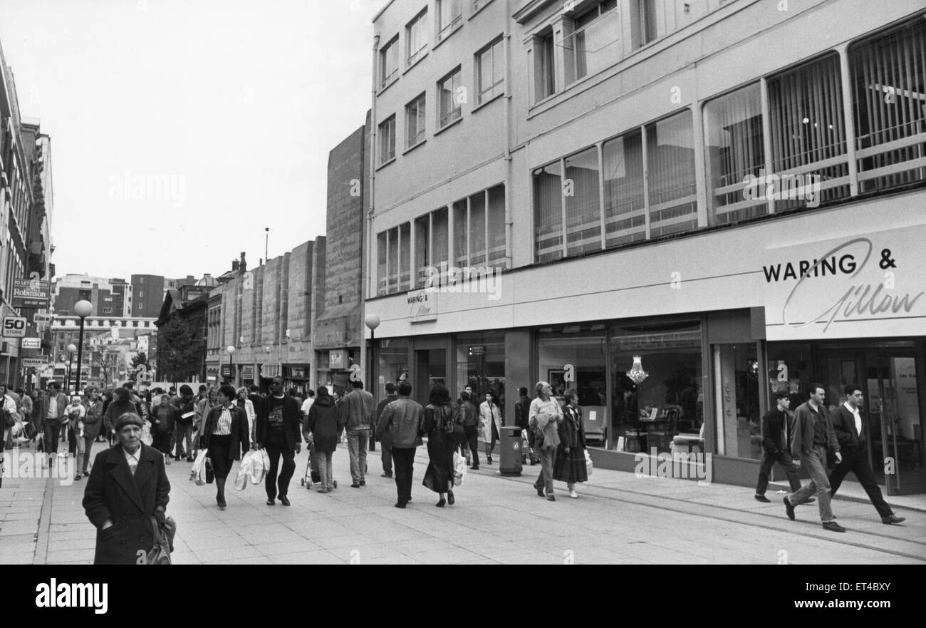 General scene of Bold Street Liverpool 12th November 1988 Stock Photo