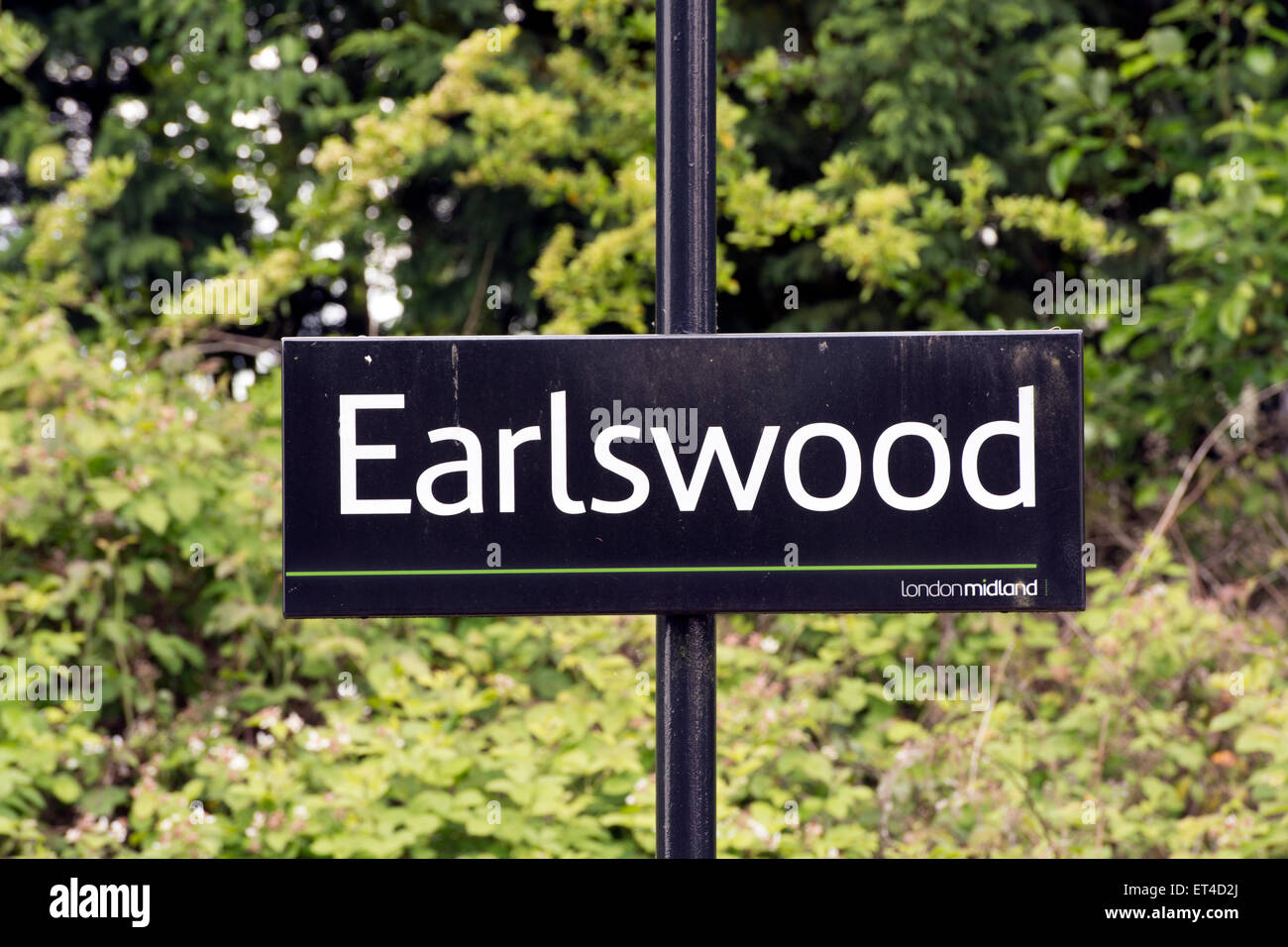 Earlswood station sign, Warwickshire, England, UK Stock Photo Alamy