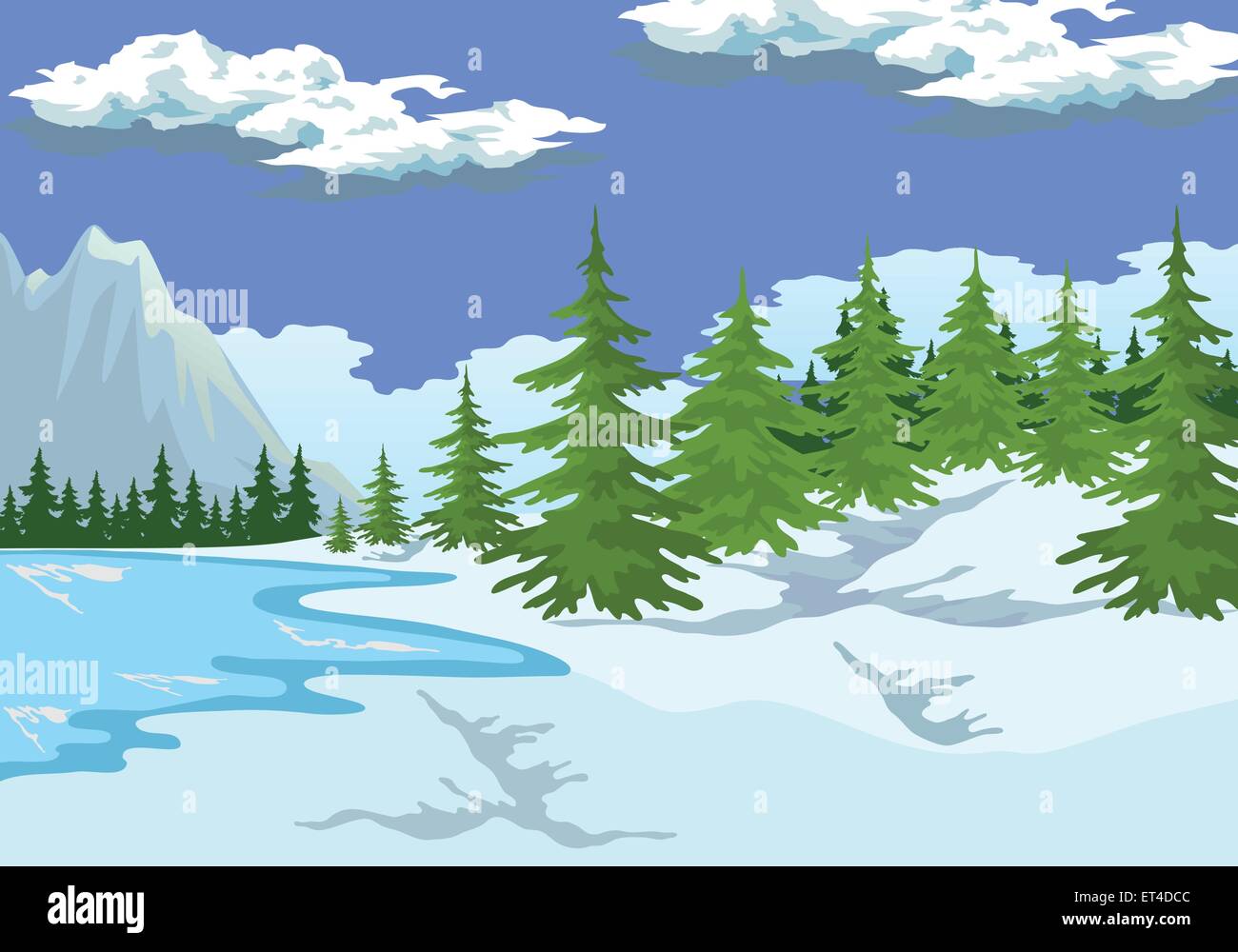 Winter mountain landscape Stock Vector Image & Art - Alamy