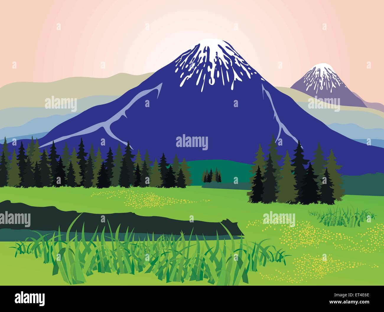 Beauty landscape with mountain background Stock Vector Image & Art - Alamy