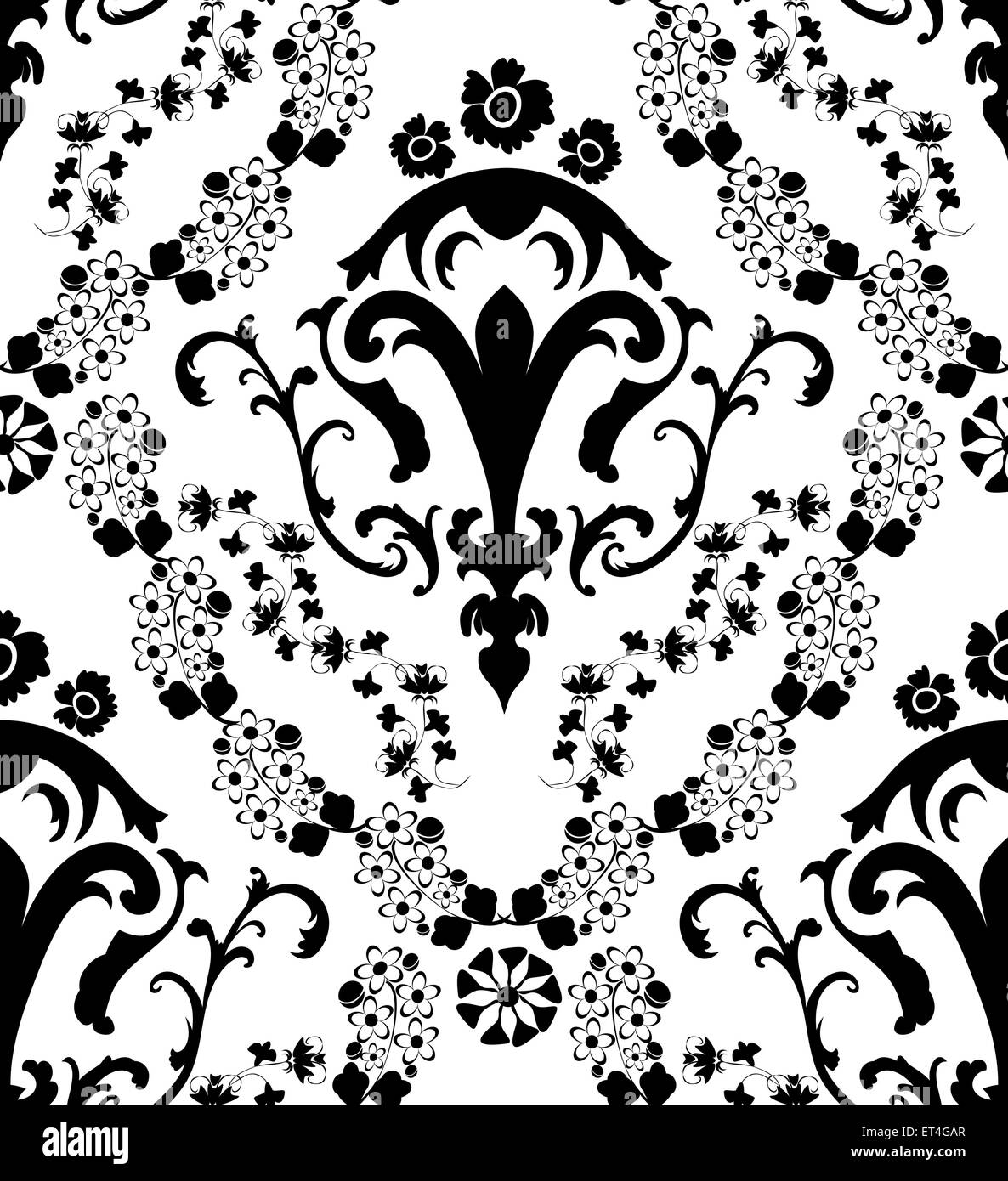 Damask seamless pattern. EPS 10 vector illustration without ...