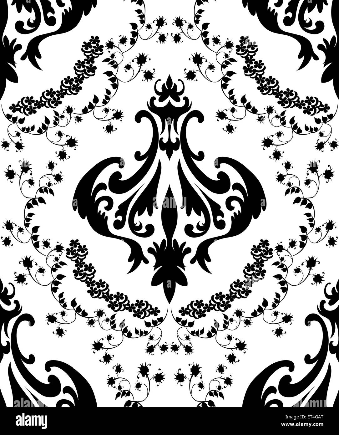Damask seamless pattern. EPS 10 vector illustration without ...