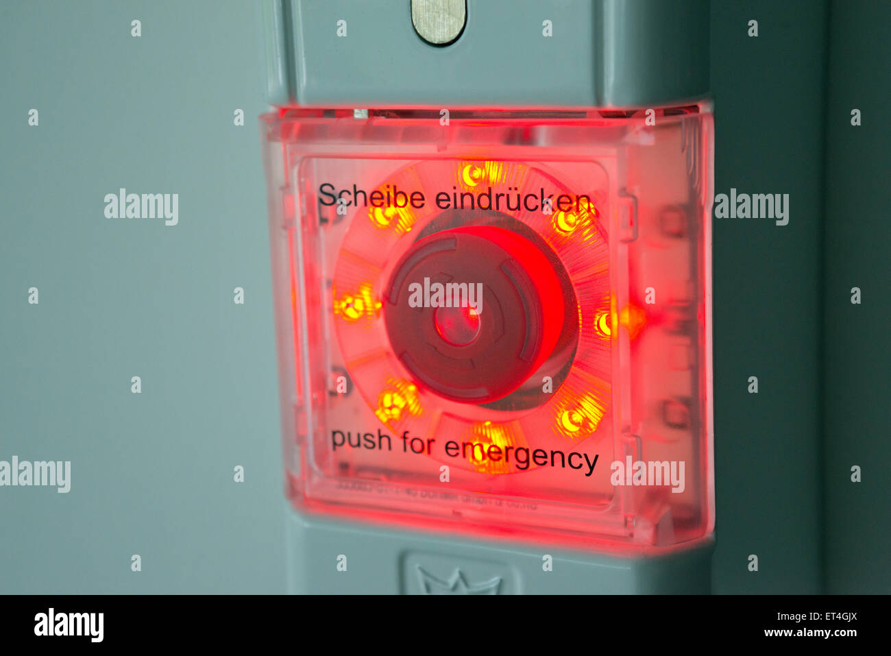 Hamburg, Germany, emergency stop switch Stock Photo