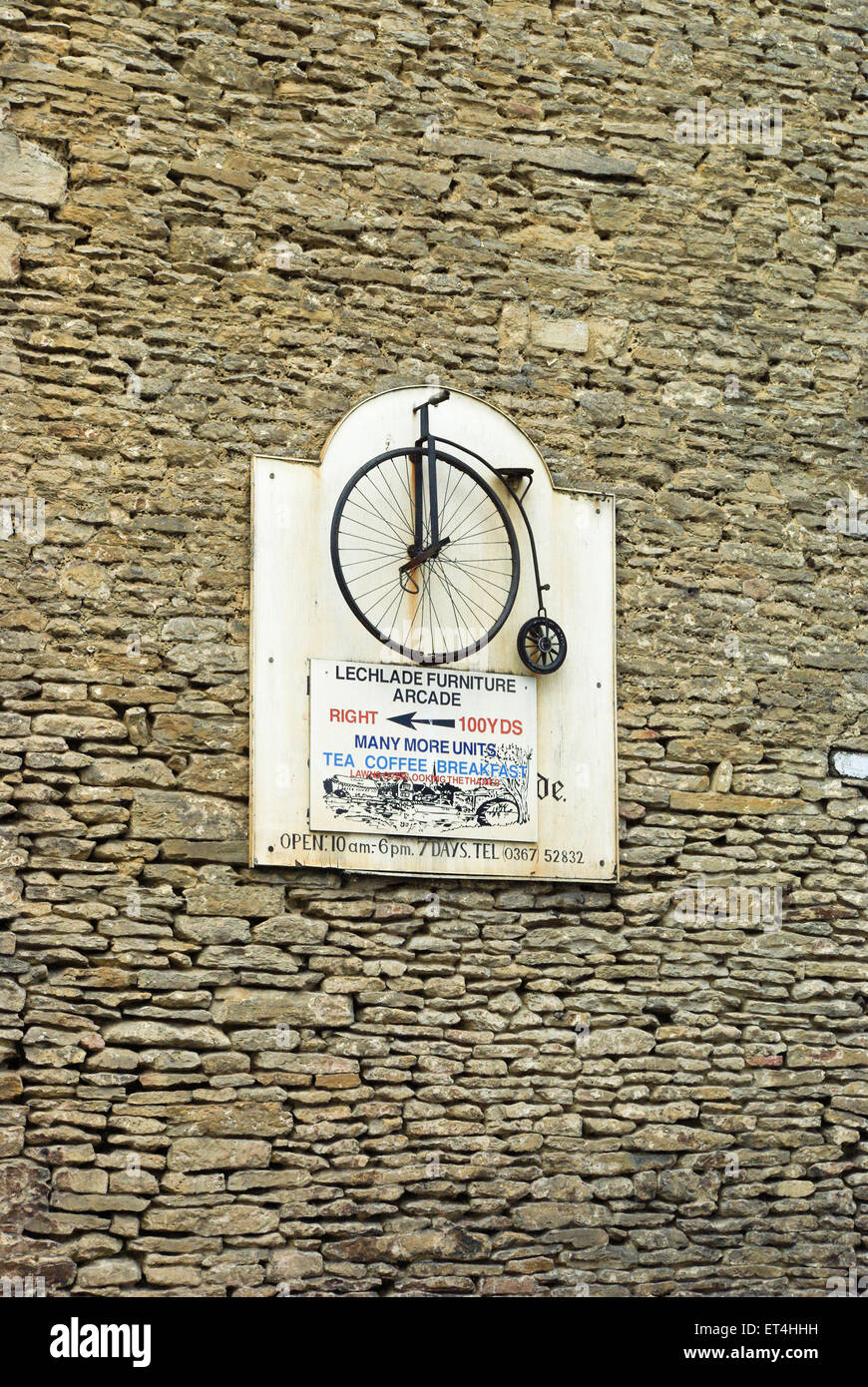 Ornate Sign Featuring A Metal Penny Farthing Bicycle Advertising Ornate Sign Featuring A Metal Penny Farthing Bicycle Advertising