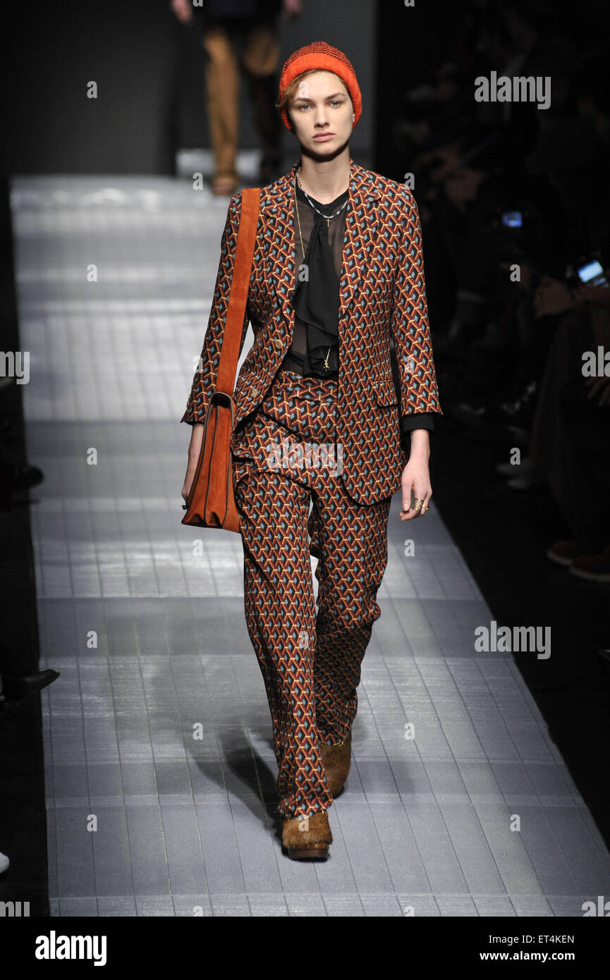 Milan Men's Fashion Week Fall/Winter 2015 - Gucci - Catwalk Featuring:  Model Where: Milan, Italy When: 19