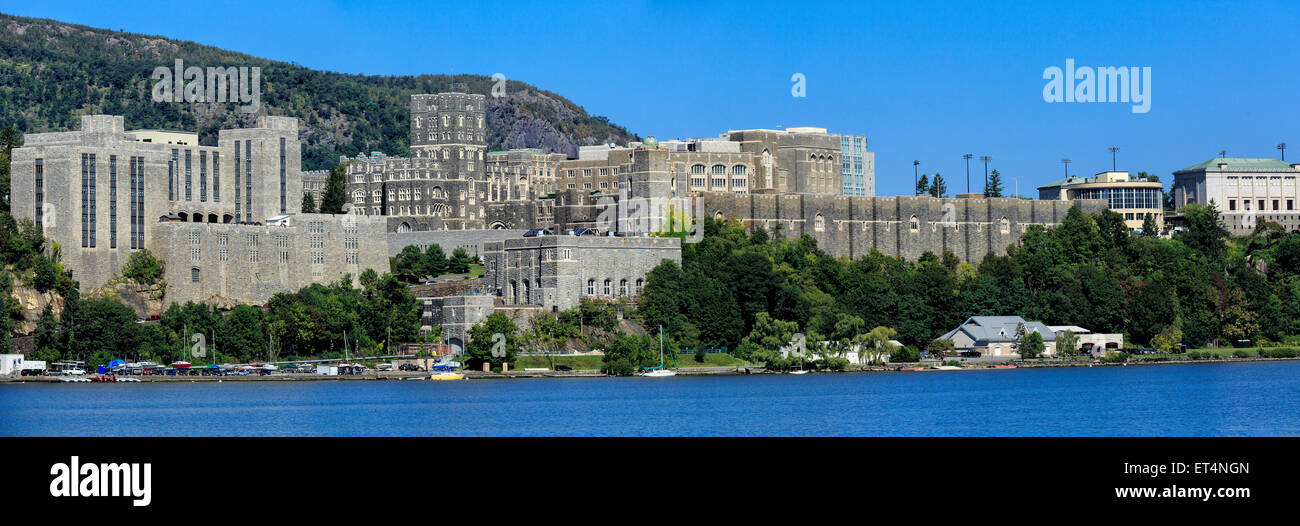 View of West Point Military Academy on Hudson River from Garrison, NY