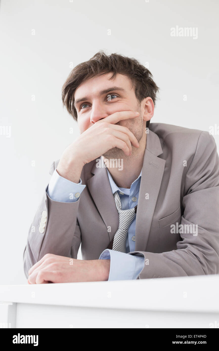 Man elbows on table hi-res stock photography and images - Alamy