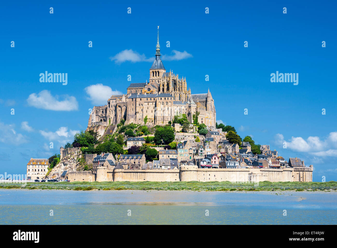View of famous Mont-Saint-Michel, France, Europe. Stock Photo