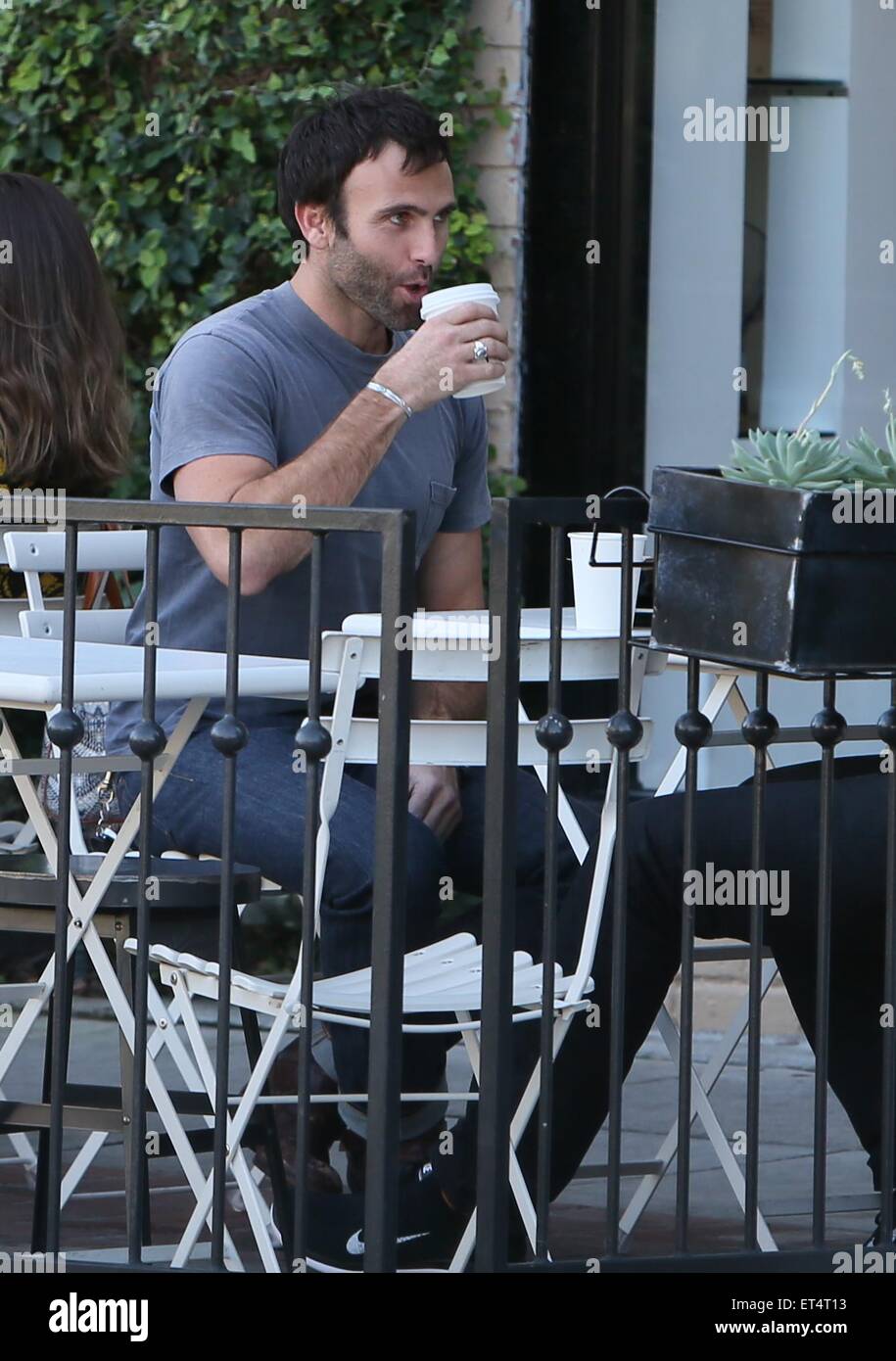 Jamie Mazur meets a friend for coffee at Alfred cafe. Featuring: Jamie