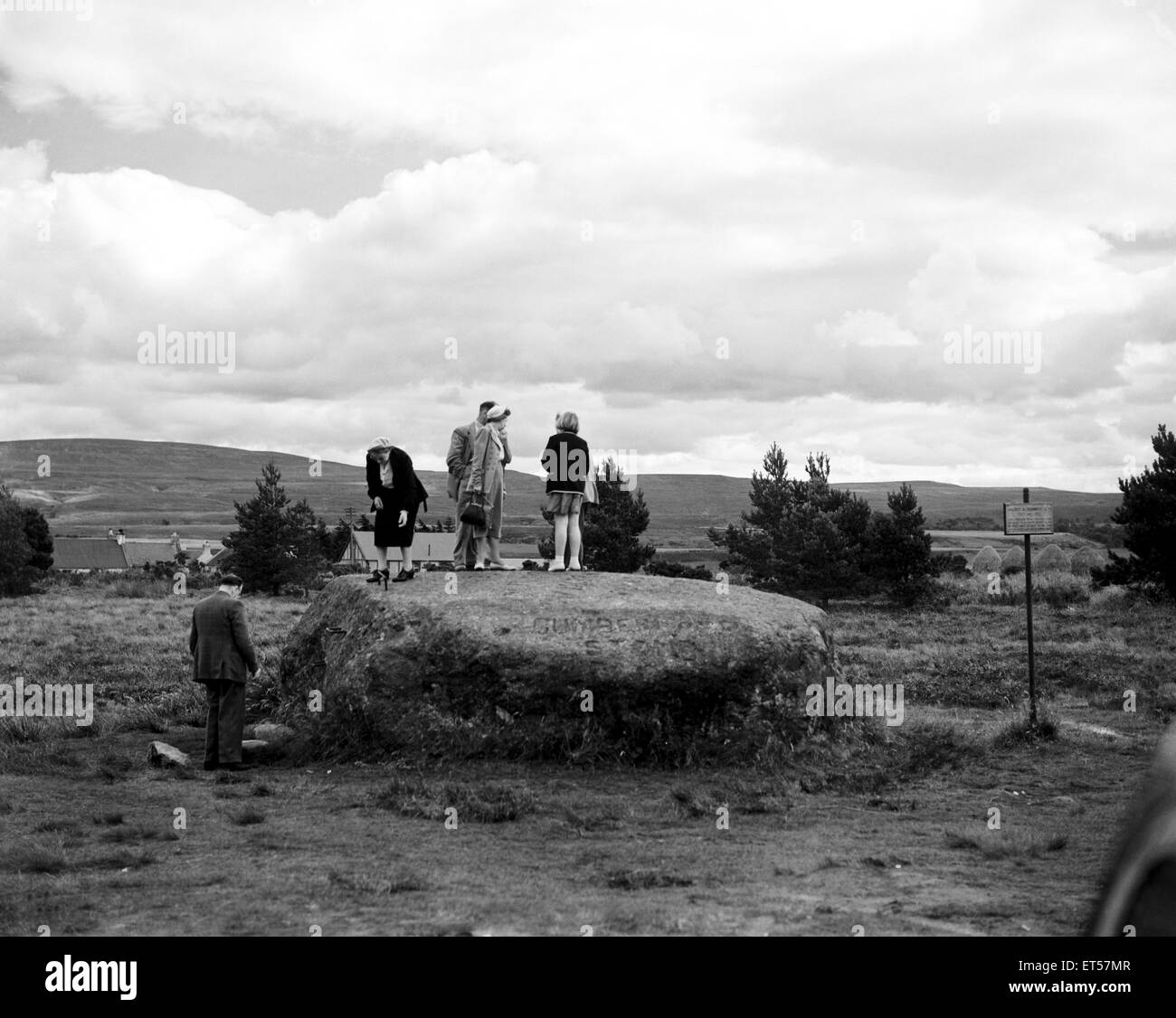 Duke of Cumberland's Stone, Culoden Moor, Inverness, Highlands, Scotland. 23rd August 1951. Stock Photo