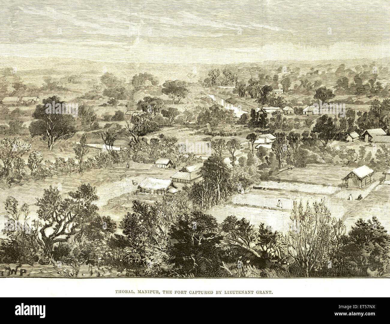 Thobal Manipur ; the fort captured by Lieutenant Grant  ; 11th April 1891 ; India Stock Photo