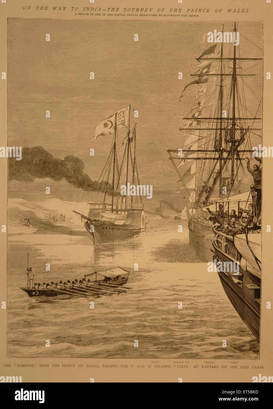 Lithographs On the way to India The Journey of the Prince of Wales ; India Stock Photo