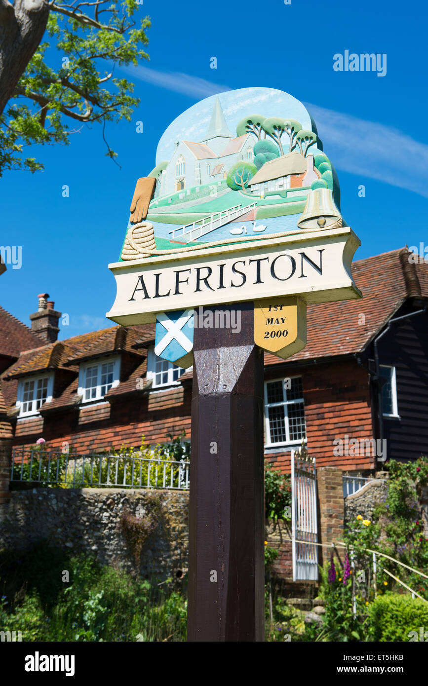 Alfriston village sign Stock Photo