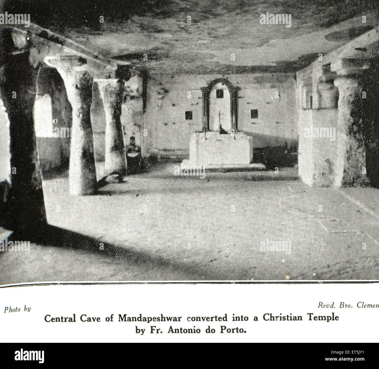 Catholic Community Central Cave of Mandapeshwar converted into Christian temple by Fr. Antonio do Porto ; Maharashtra ; India Stock Photo