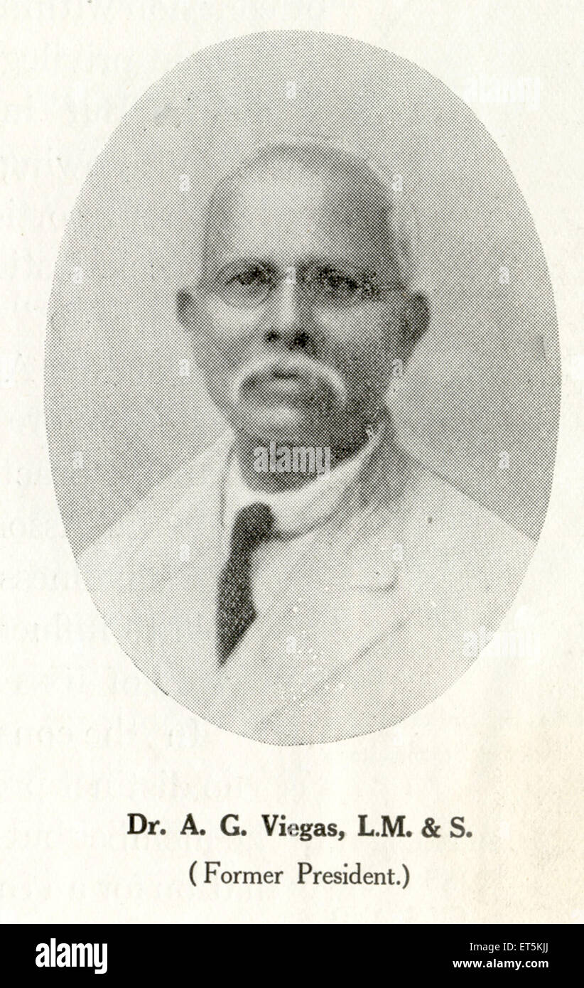 Catholic Community Dr. A. G. Viegas ; L.M. & S. Former President ; India NO MR Stock Photo
