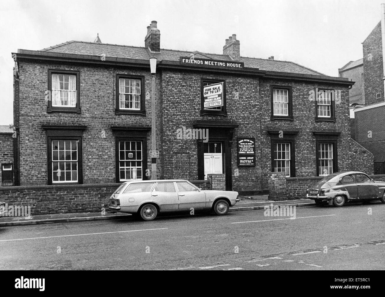 Society of Friends, Friends Meeting House opened in 1814, Stockton, County Durham. 1st March 1977. For Sale. Stock Photo