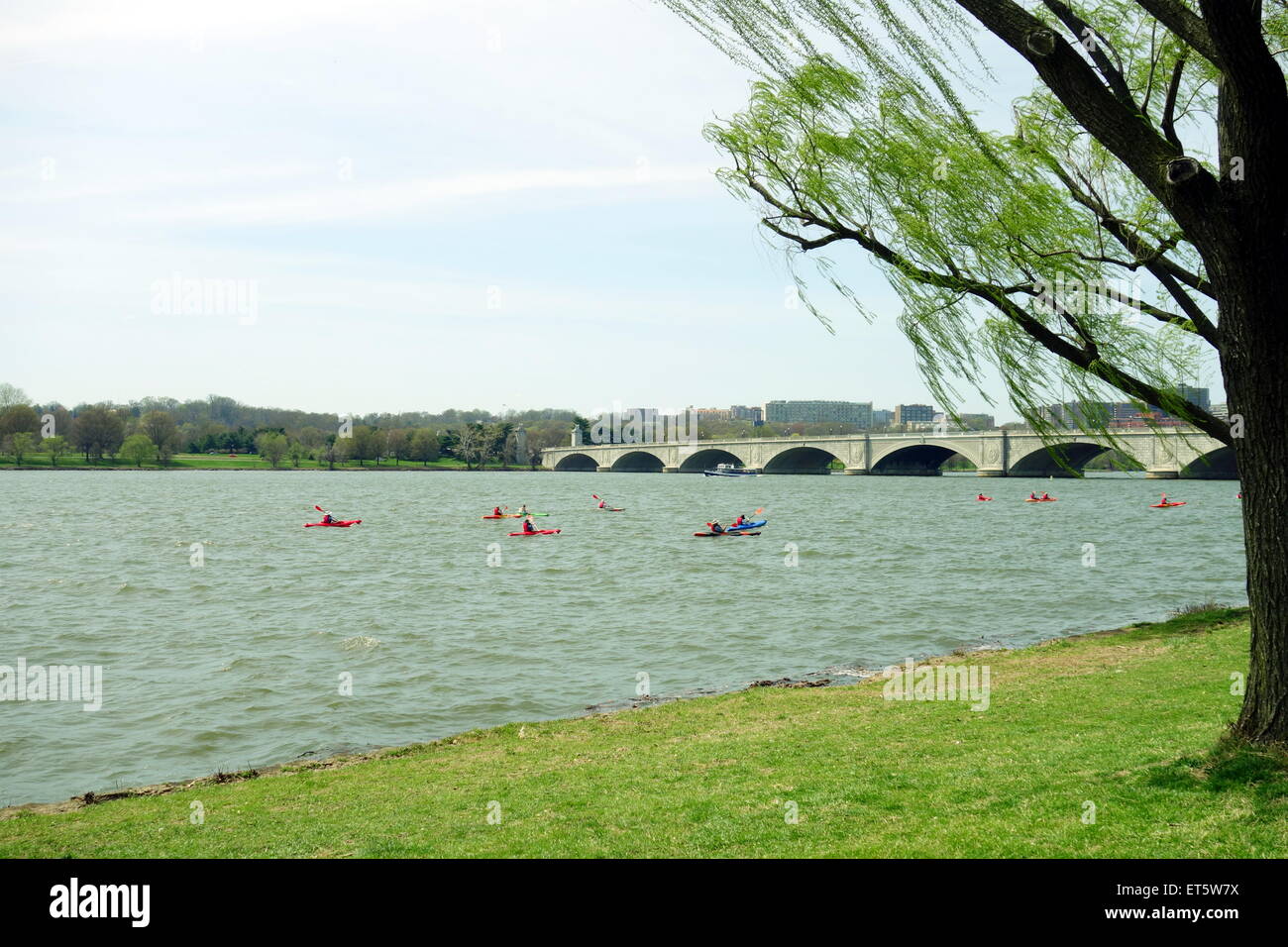 Scene of the Potomac River in Washington DC Stock Photo