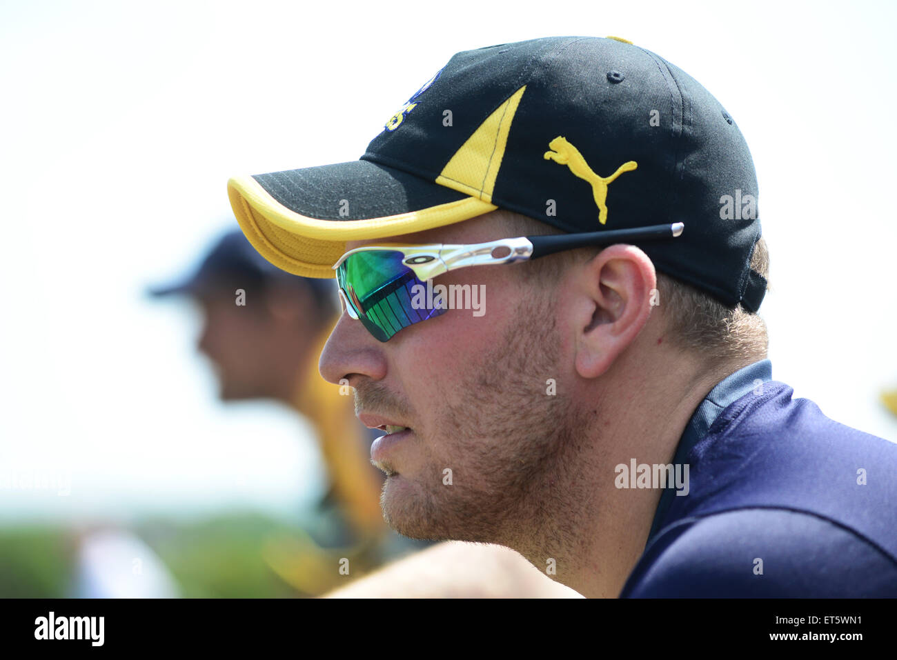 Australian cricketer Aaron Finch playing for Yorkshire Vikings. Picture: Scott Bairstow/Alamy Stock Photo