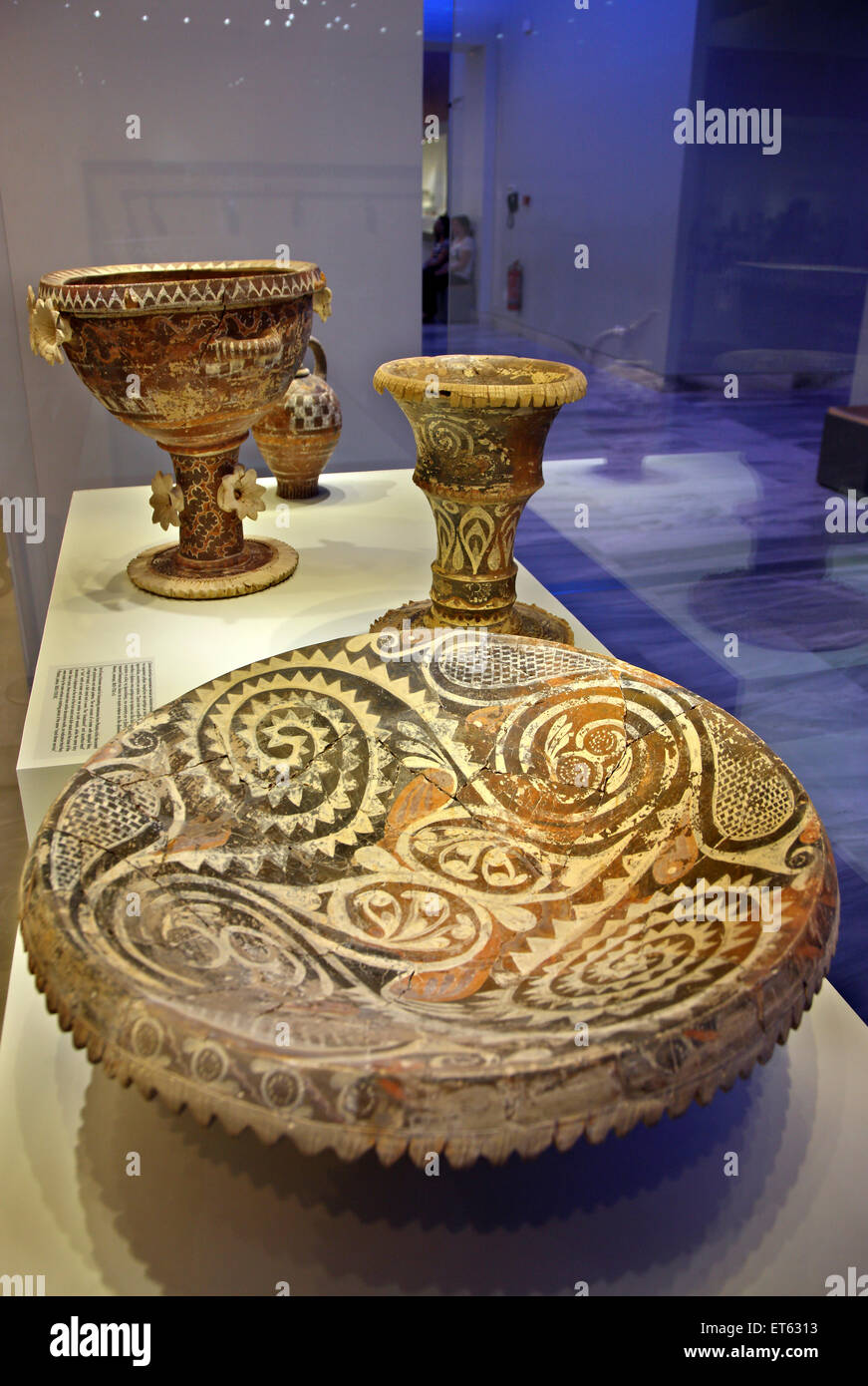 Beautiful samples of Minoan ceramic art in the Archaeological, Museum