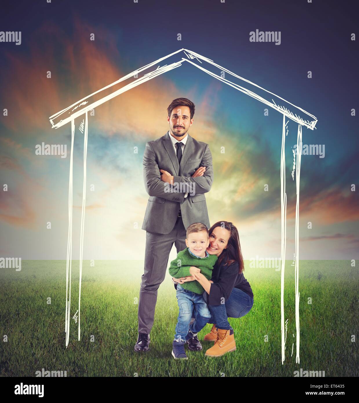 Happy family with child hi-res stock photography and images - Alamy
