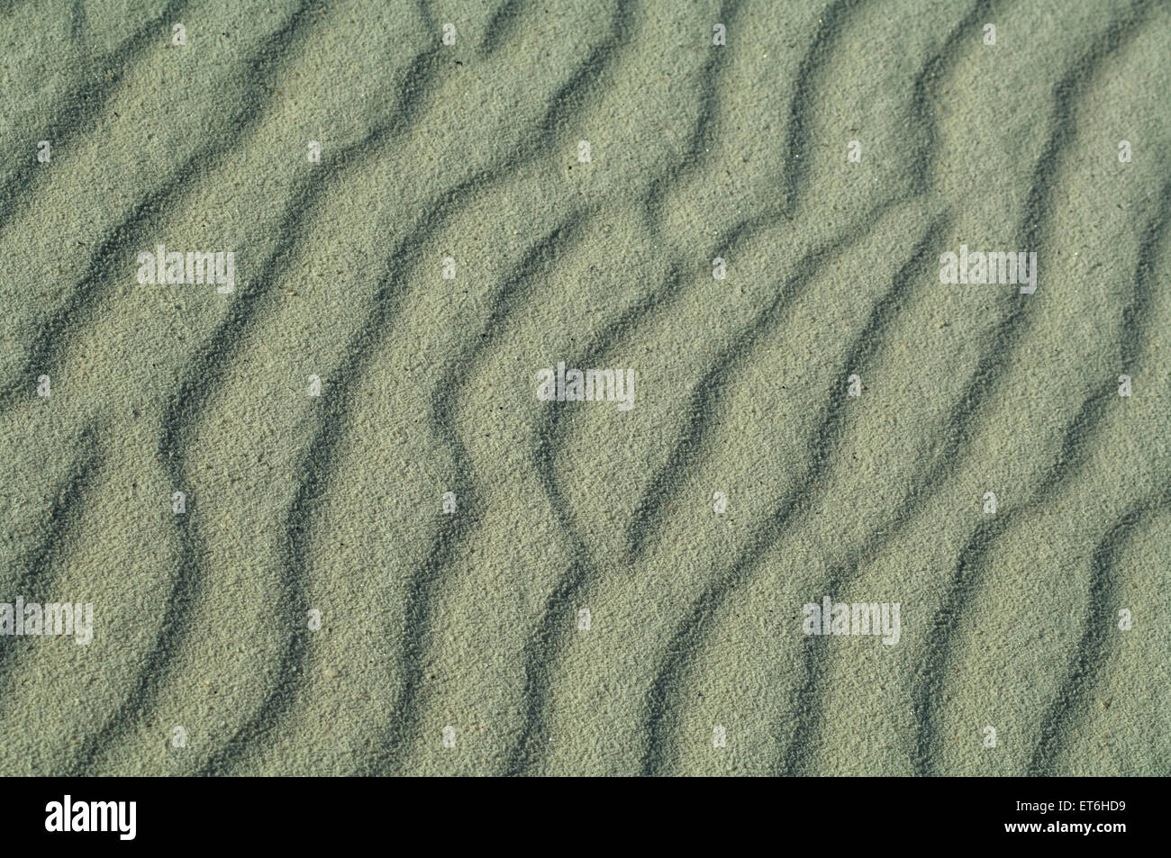 A closeup of ripples in the sand. Stock Photo