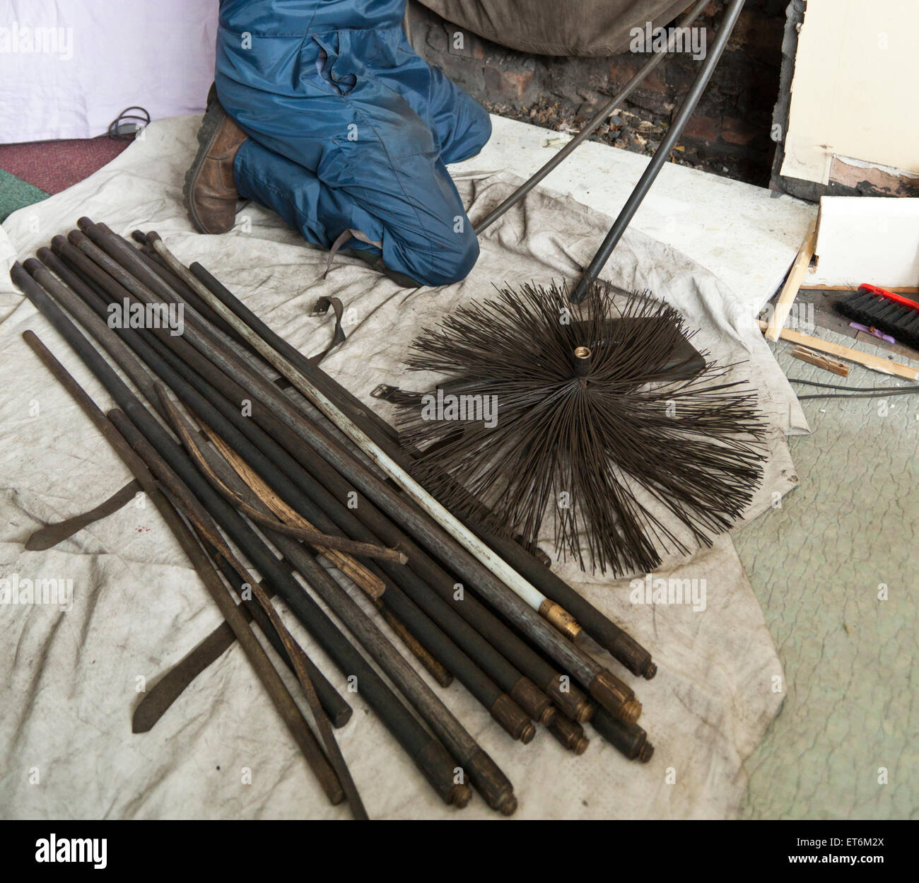Chimney Sweep at work Stock Photo Alamy
