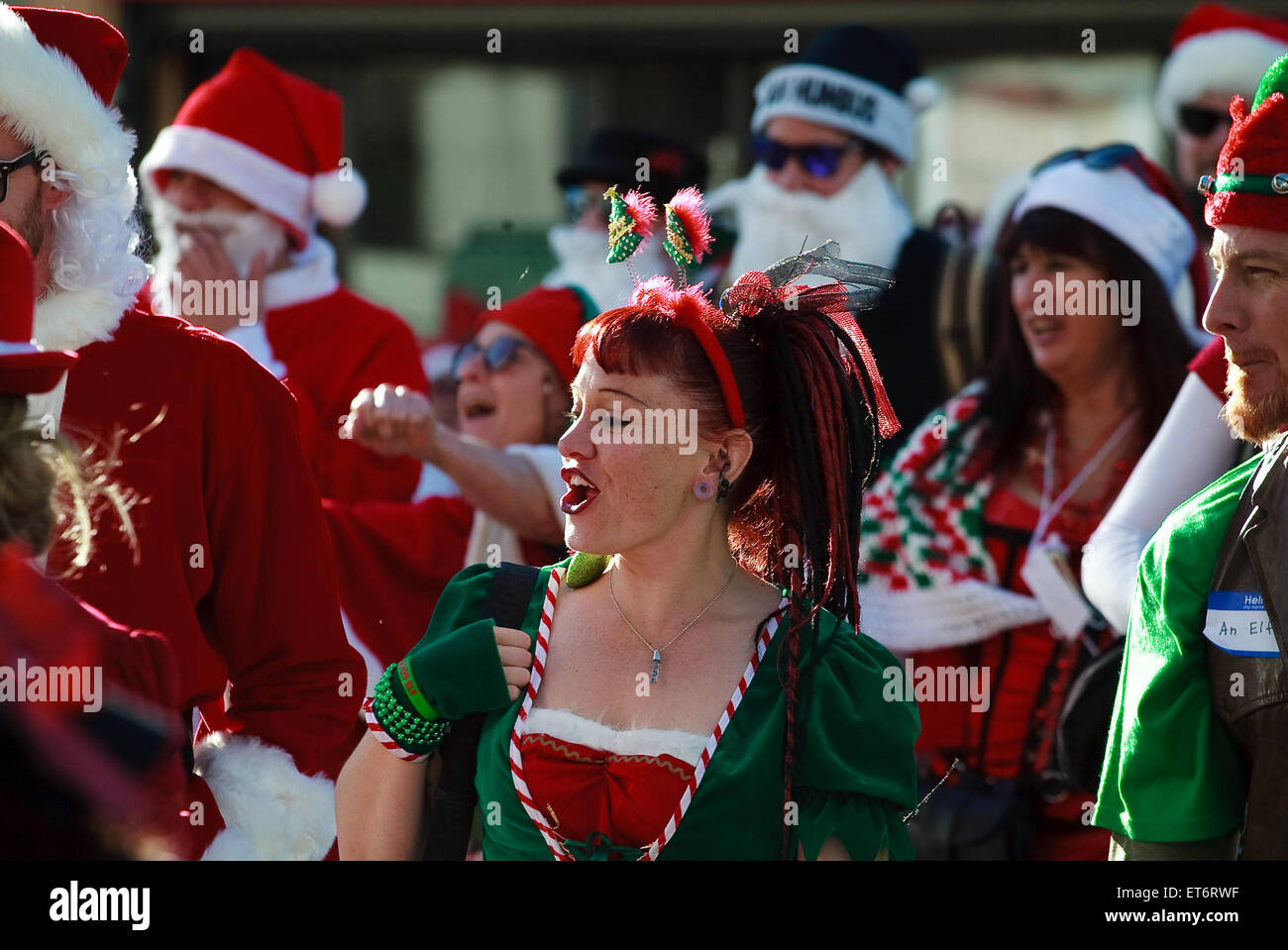 SantaCon LA 2014 Santa Claus Convention in Hollywood Featuring Atmosphere, Santa Where