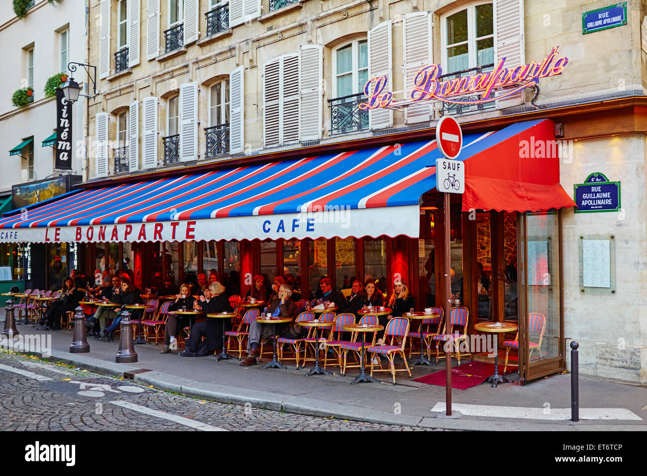 France, Paris (75), Café Le Bonaparte, place Saint Germain des Près Stock Photo