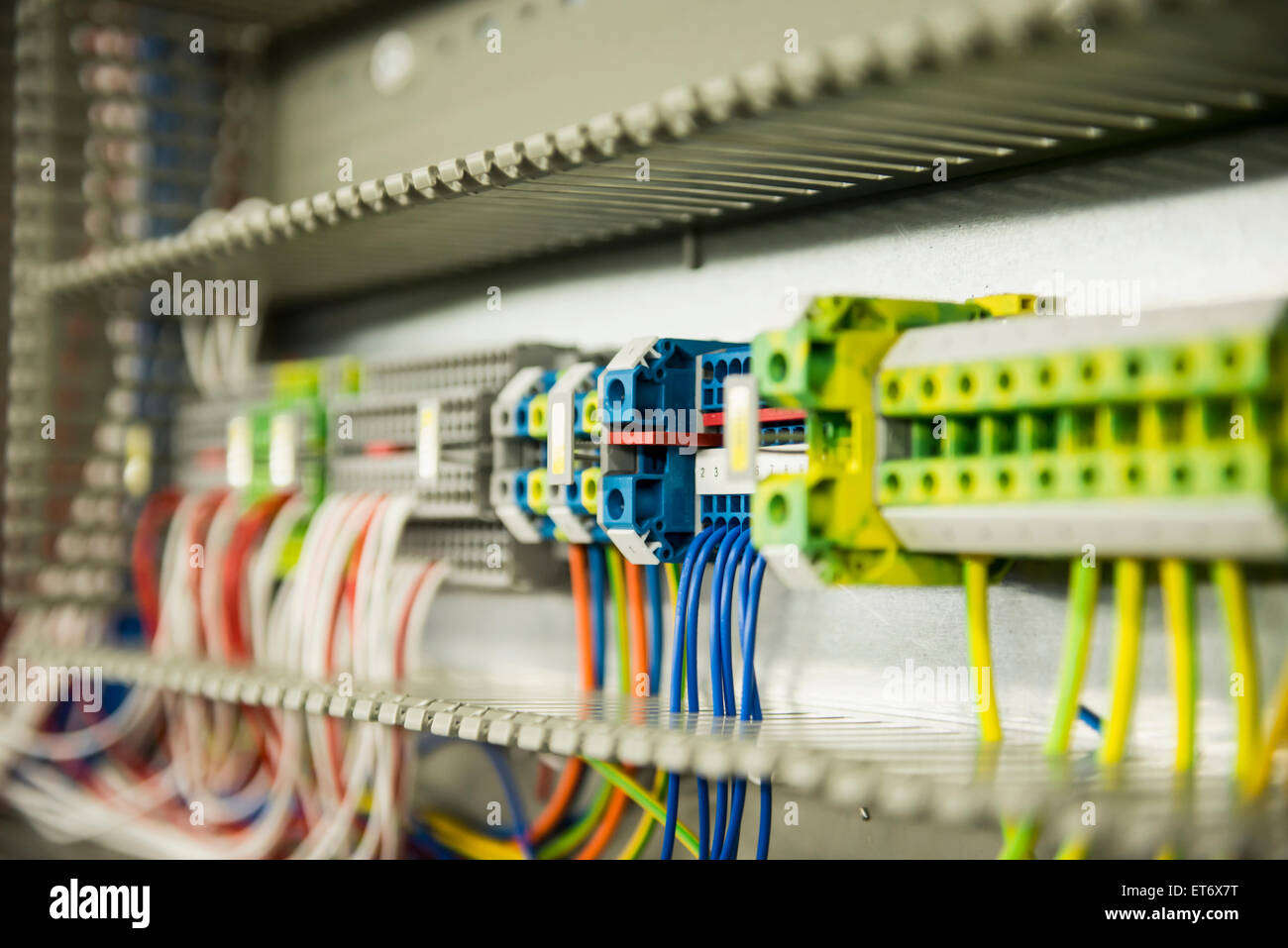 Closeup of cables connected to circuit board Stock Photo Alamy