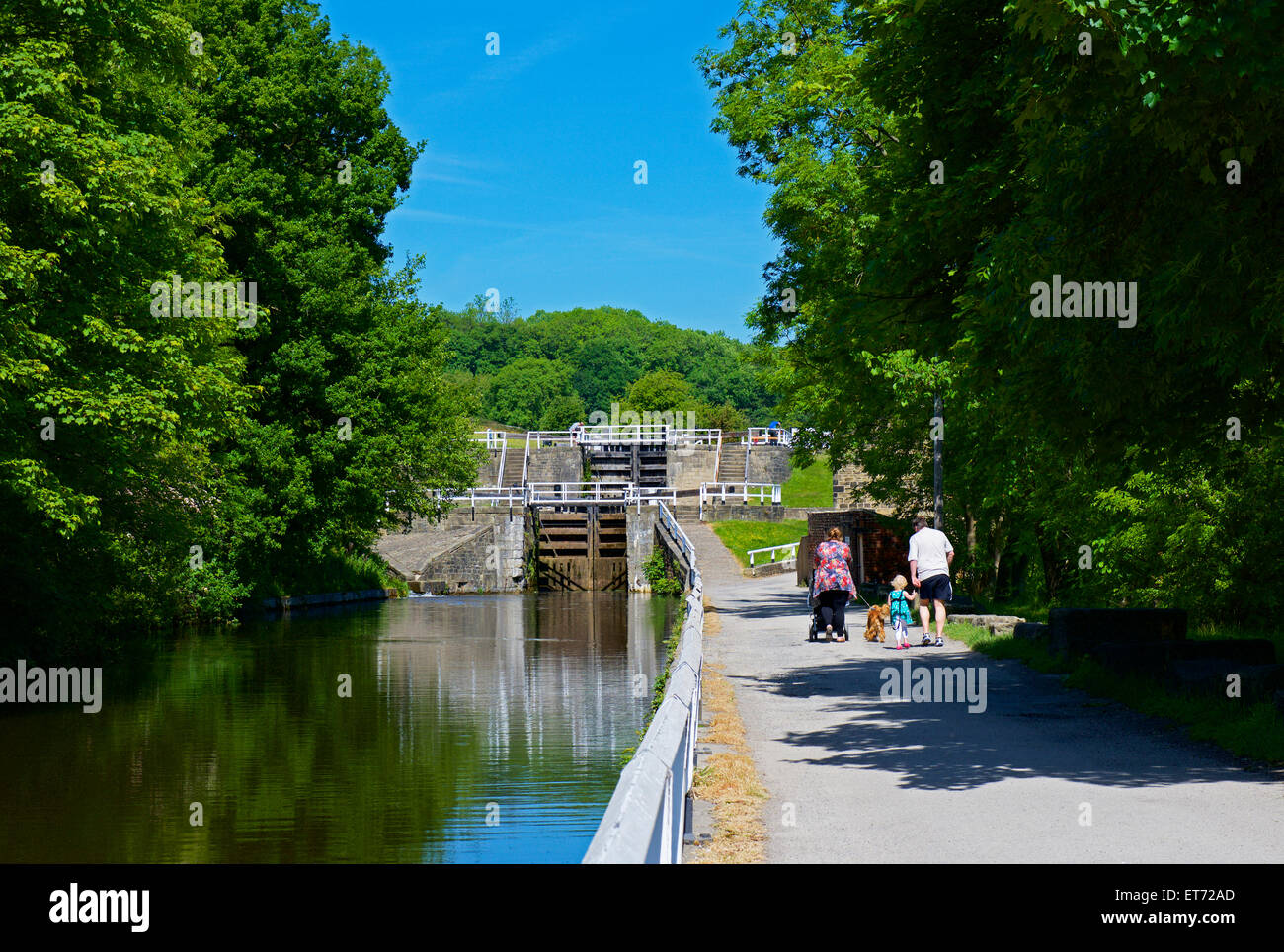 Family on the towpath of the LeedsLiverpool Canal, Apperley Bridge