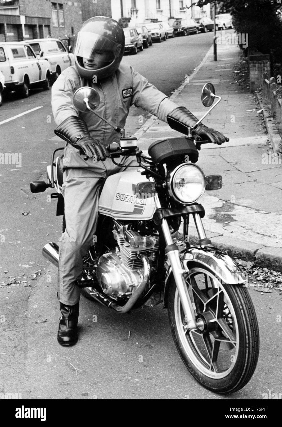 Machines like this Suzuki 250 will take on a new image when learner-rider laws change this year. Circa 1982. Stock Photo