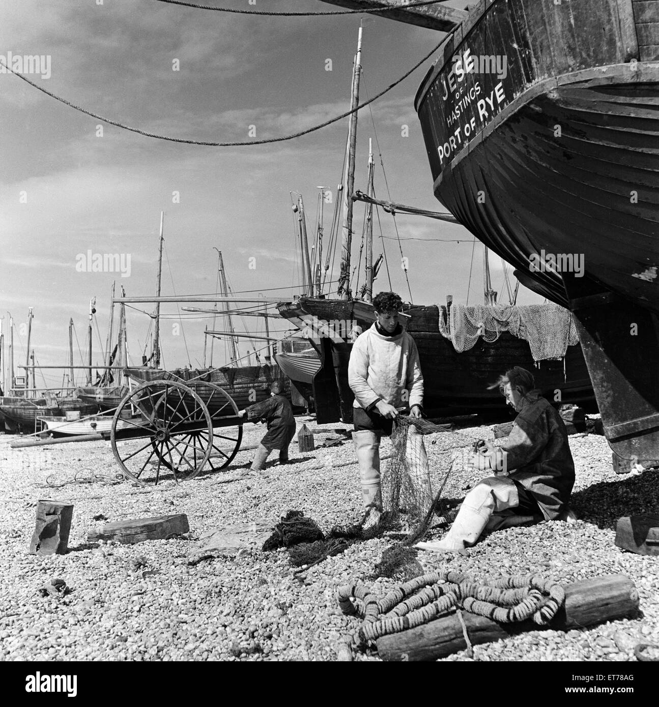 The Stade in Hastings, East Sussex. Circa 1952 Stock Photo Alamy