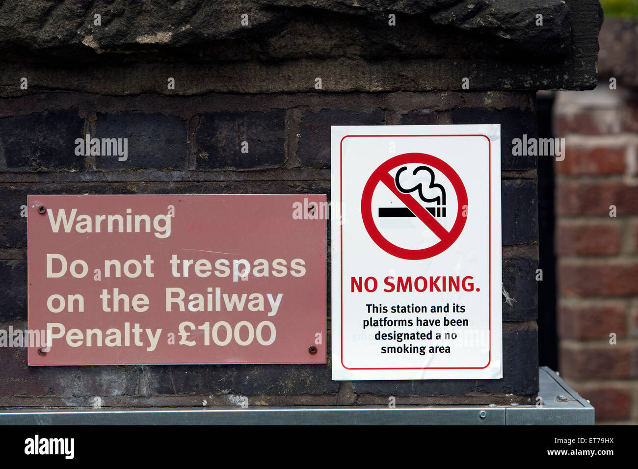 No smoking sign on railway hi-res stock photography and images - Alamy