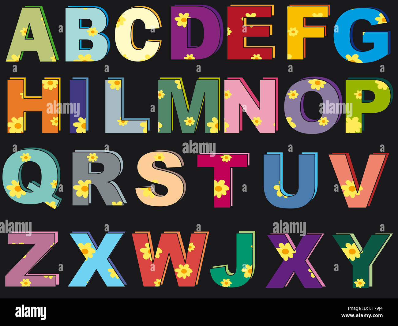 funny alphabet Stock Photo