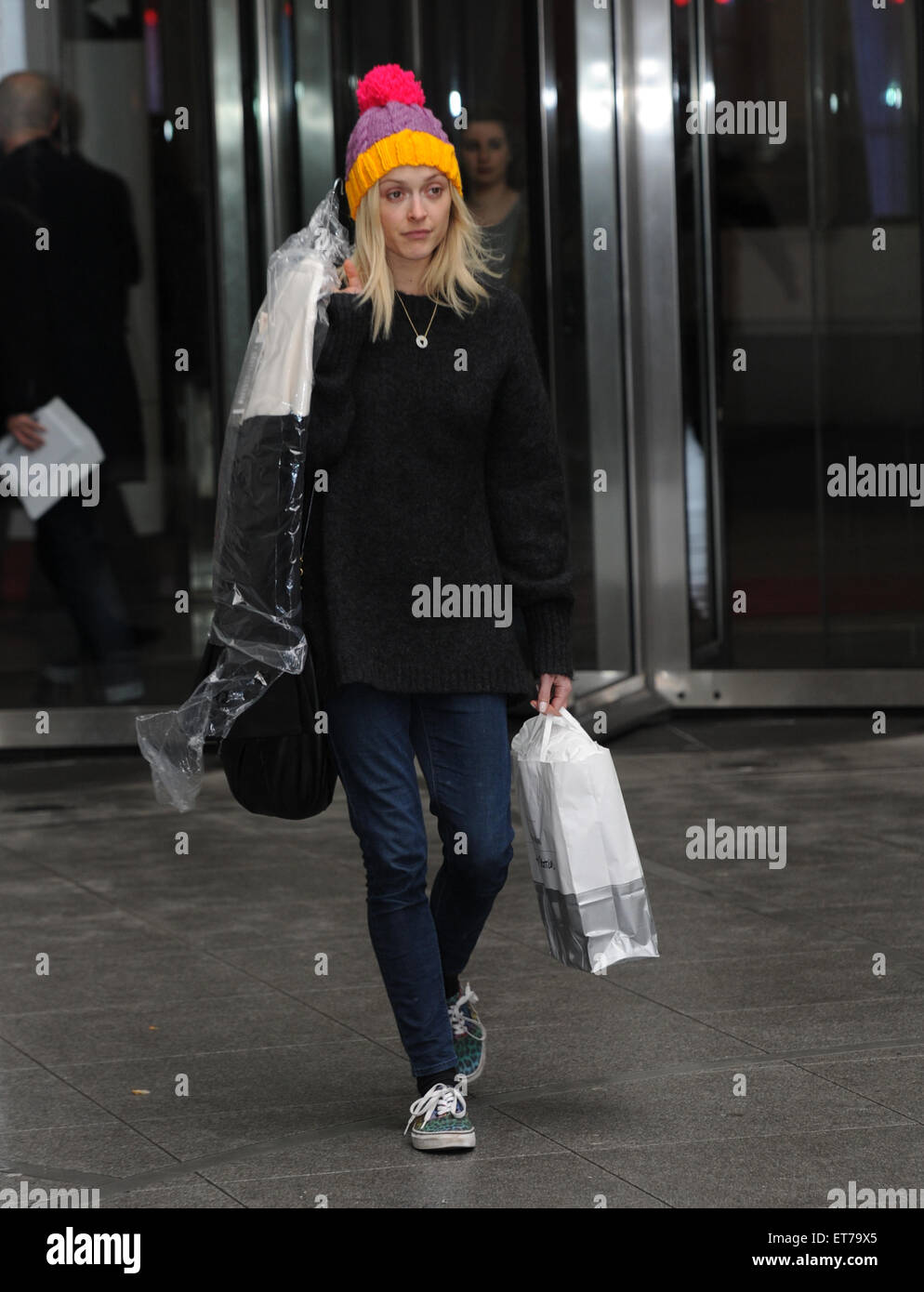 colourful bobble hat