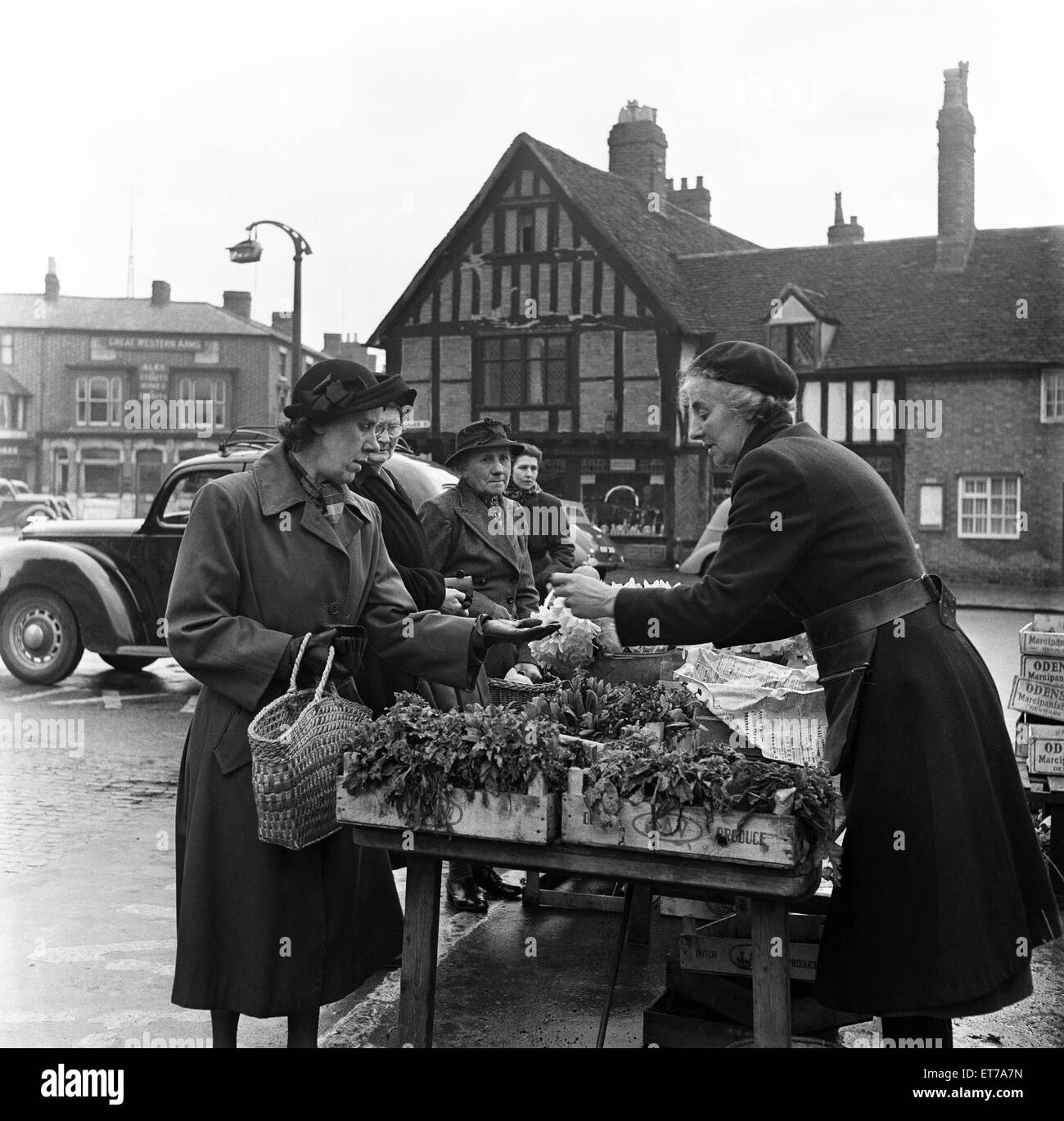 Scenes in StratforduponAvon, Warwickshire. April 1954 Stock Photo Alamy