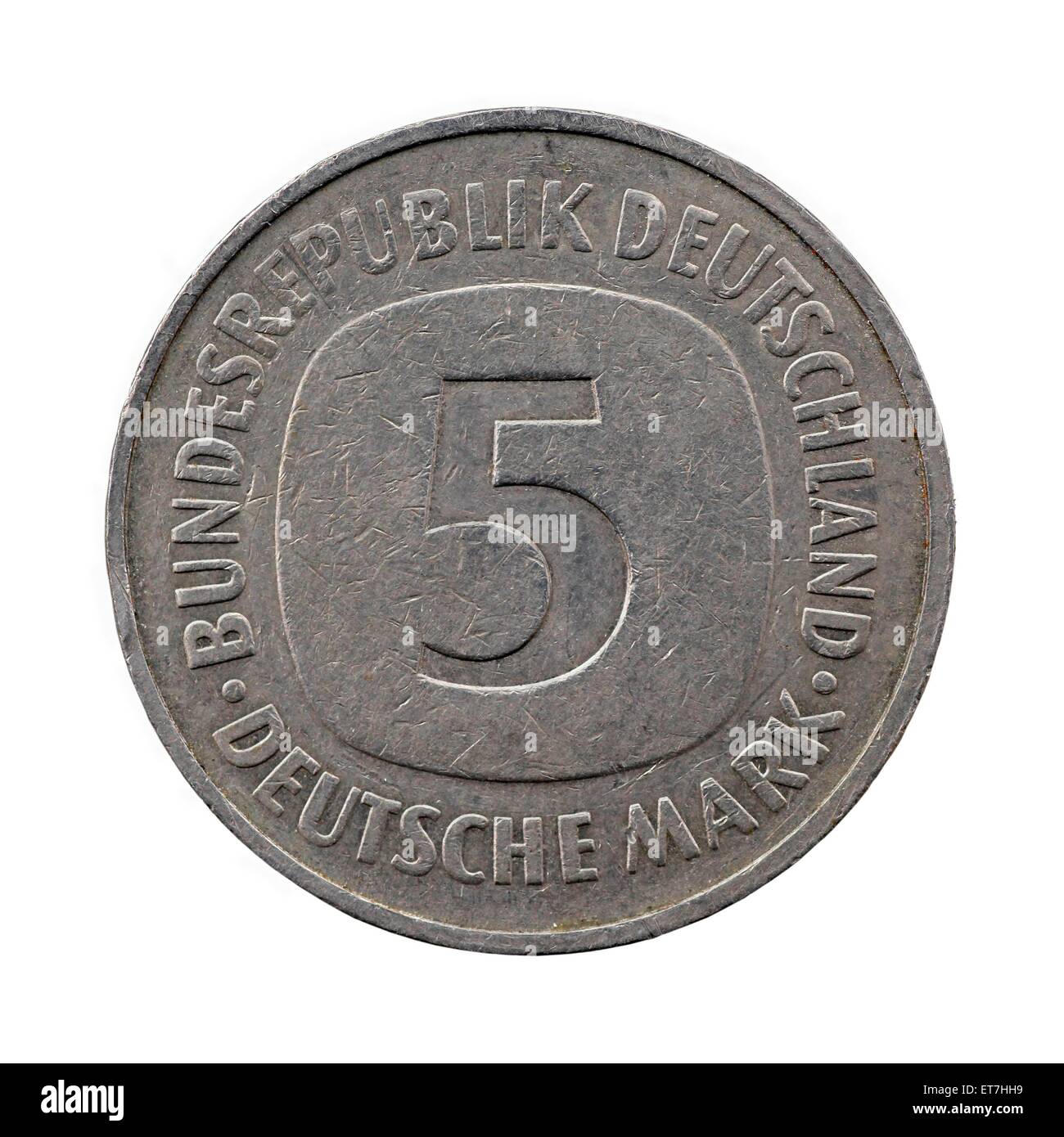 5-Mark-Stueck, Vorderseite, Deutschland | 5 mark coin, front side, Germany Stock Photo