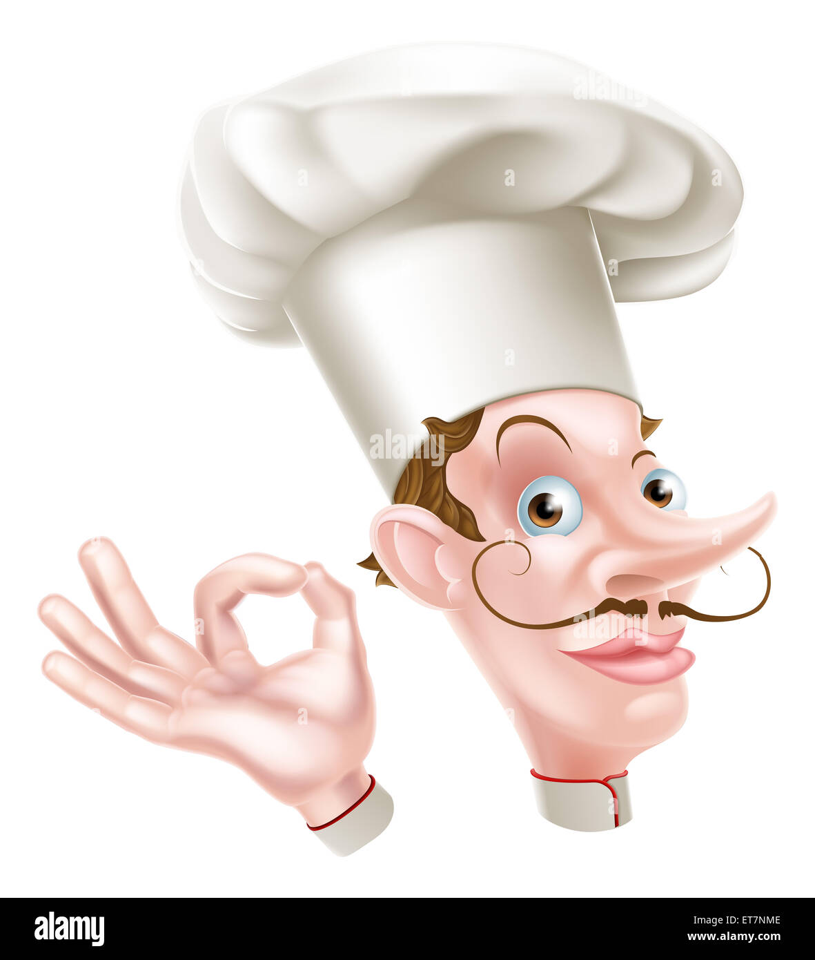 An illustration of a cartoon chef doing a perfect or okay sign Stock Photo