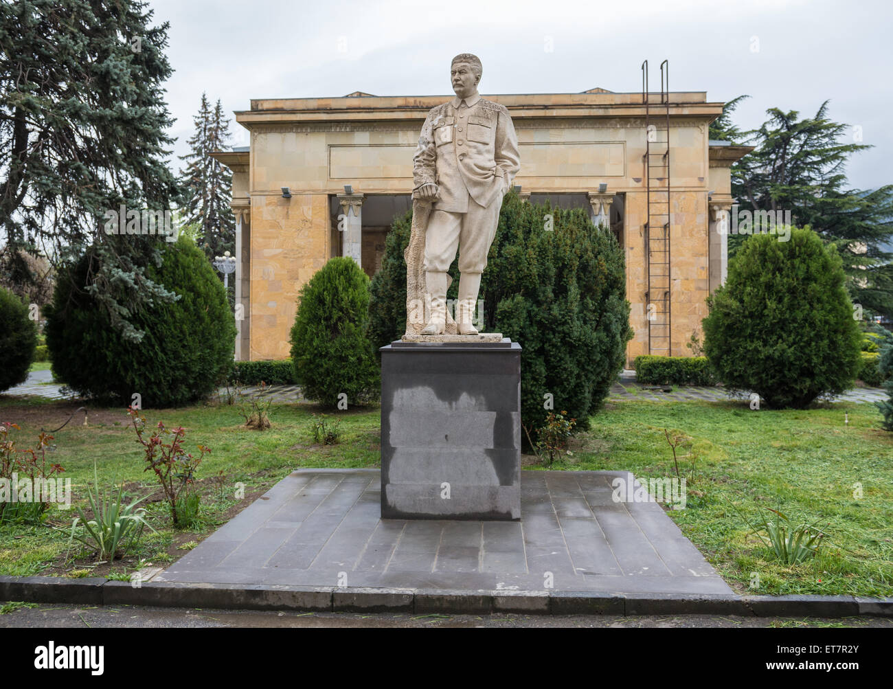 Monument of Stalin inf front of Joseph Stalin Museum in Gori town, Georgia Stock Photo