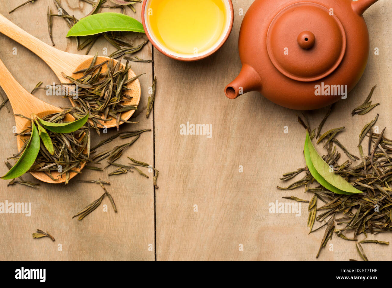 Tea, Tea leaves, Tea Set Stock Photo Alamy
