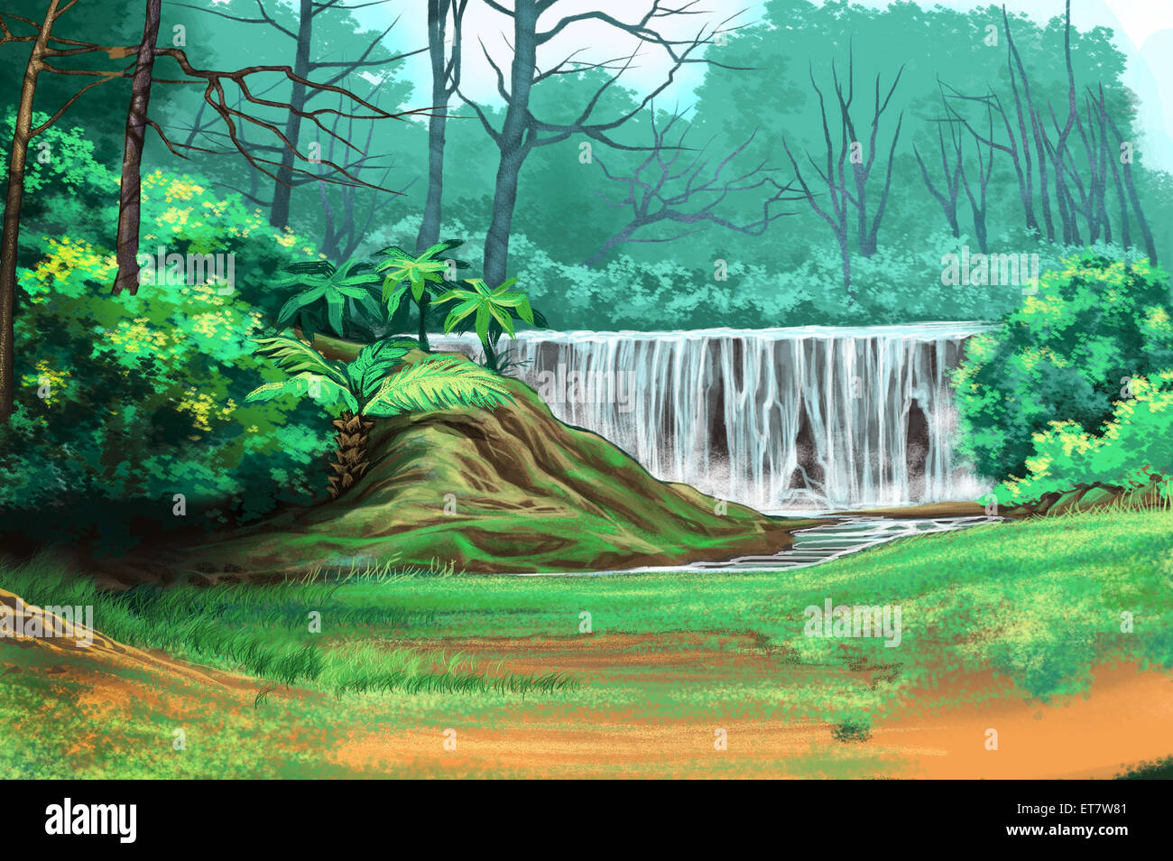 Rainforest, Illustration Technique Stock Photo Alamy